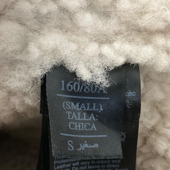 ALL SAINTS POWDER BLUE HAWLEY OVERSIZED SHEARLING BIKER JACKET - Picture 5 of 6